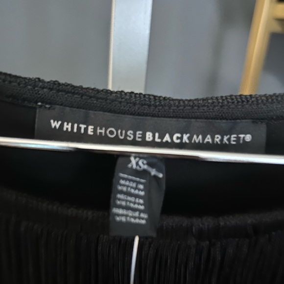 NWT WHBM Black Sleeveless Date Night Fringe Top XS - Picture 4 of 6